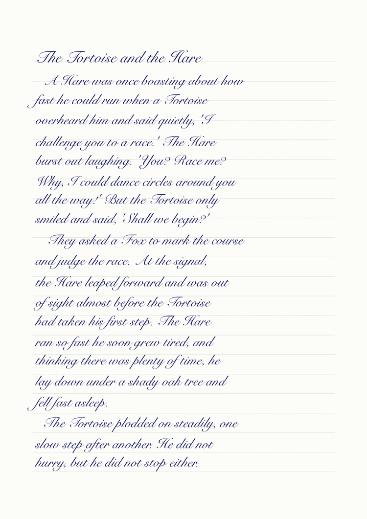 Sample handwritten story page